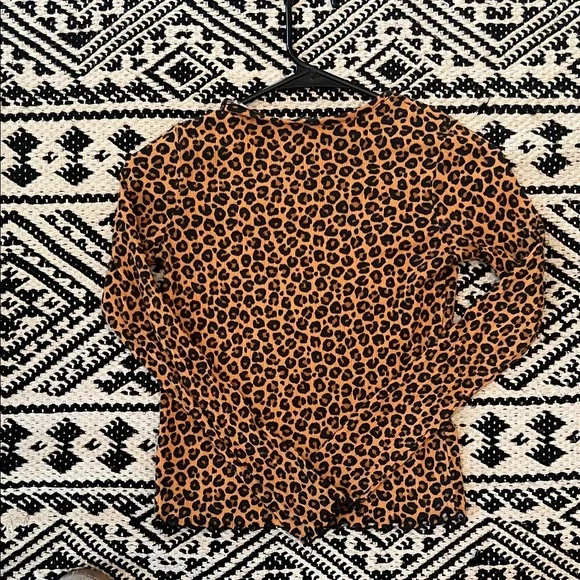 Art Class Cheetah Print Long Sleeve Top - Brown and Black - Picture 3 of 3